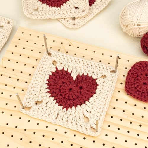 Yeezhee Crochet Kit for Beginners, Granny Square Starter Kit with Step-by-Step Video Tutorials, Knitting Kit for Adults & Teens Including Yarn, Crochet Hook, Heart - Image 3