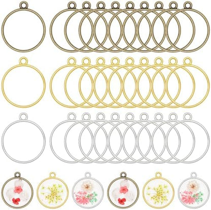 Gartful 30PCS Open Back Bezel for Resin, Hollow Frame Pendants for Resin Casting, DIY Jewelry Making Supplies, Round Shape by Gartful