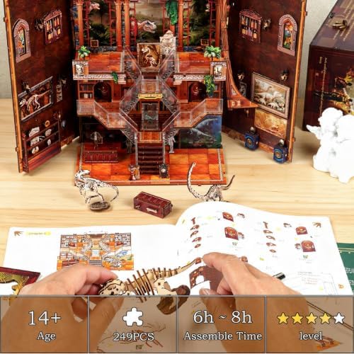 VORATHIS Book Nook Kit, DIY Miniature House for Adults (Dinosaur Museum) - Image 4
