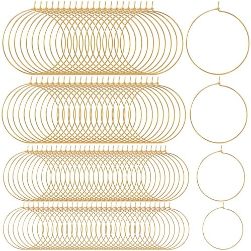 OIIKI 120PCS Earring Beading Hoops for Jewelry Making, 4 Sizes, Gold by OIIKI