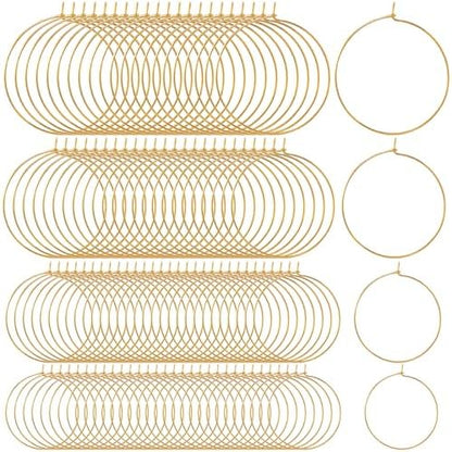 OIIKI 120PCS Earring Beading Hoops for Jewelry Making, 4 Sizes, Gold by OIIKI