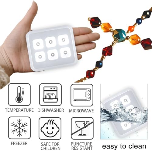 Crystal Earrings Resin Molds, 2 Pack Diamond Silicone Casting Molds with 6 Cavities Each, Clear for Gemstone Cabochon Jewelry Casting - Image 3