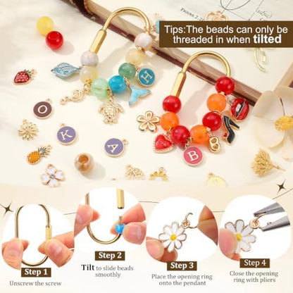 Sureio 444 Pcs Gold Brass Carabiner DIY Kit 20 Set Carabiner Bag Making - Image 5
