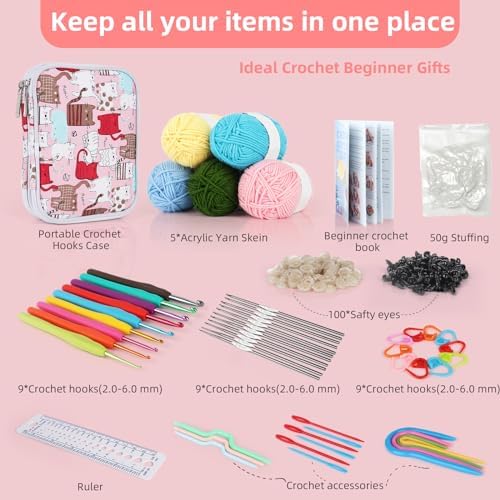 Katech Crochet Hooks Set with Yarn-Crochet Kit for Beginners-Ideal Gift - Image 2