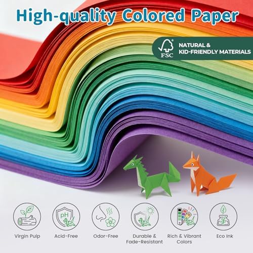 Koogel 250 Sheets Origami Paper Craft Kits, 6"x 6" with Origami Book - Image 3