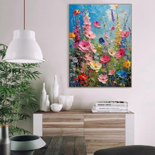 MIRCVSH Wild Flowers Paint by Numbers Kit for Adults Framed,Paint by Number for Adults,Floral Adults' Paint-by-Number Kits on Canvas with Wooden Easel for Home Wall Decor 12X16 Inch - Image 4