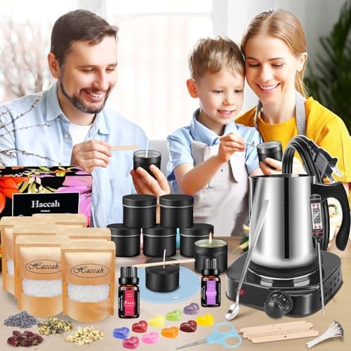 Complete Candle Making Kit With Wax Melter, Candle Making Supplies, Diy Arts&Crafts Kits Gift For Adults,Beginners,Including Soy Wax,Electric Stove,Wicks,Rich Scents,Rubber Pads,Wick Clips,Spoon, Etc. - Image 2