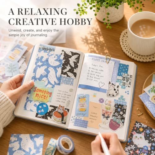 Blue Aesthetic Scrapbook Kit, Journaling Supplies Scrapbooking Gift Set - Image 5