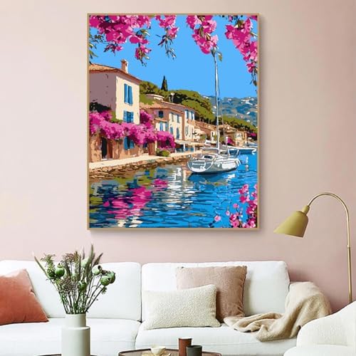 ZRIZQ Landscape Paint by Numbers Kit for Adults Beginner,City Scape,16x20 - Image 3