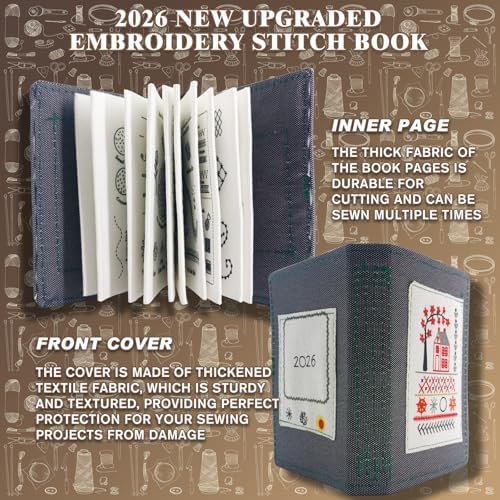 86 Pcs Embroidery Stitch Book Kit Beginner Sewing Stitch Practice Set - Image 3