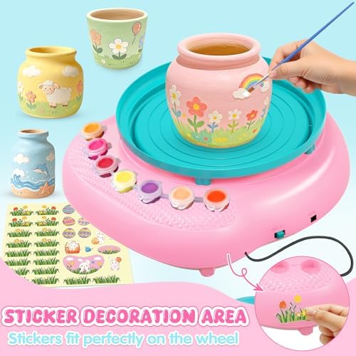 Weilim Pottery Wheel for Kids Beginners, Air-Dry Clay & Paint Kit Ages 6-12 - Image 3