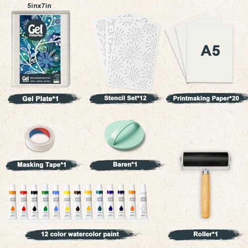 DINGSEN Gel Printing Plate Kit, Printmaking Set for Artists & Crafters - Image 3