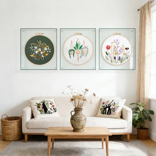 Offizon 3 Sets Embroidery Kit for Beginners Adult DIY Cross Stitches - Image 6