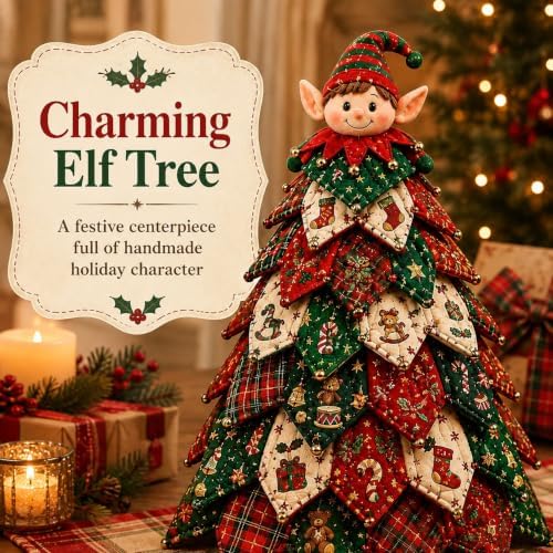 2026 New Christmas & Halloween DIY Quilted Fabric Tree Kit, 3D Layered Sewing Craft Set for Beginners, Christmas Tree Quilt Kit, Handmade Tabletop Holiday Decor, Gift for Craft Lover - Image 3