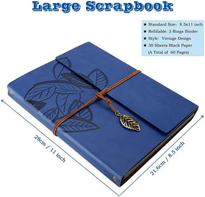 ZEEYUAN Scrapbooking Kits 8.5x11 inch Leather Journal Scrapbook Album DIY Photo Album Family Scrapbook Gift for Couples Anniversary - Image 2