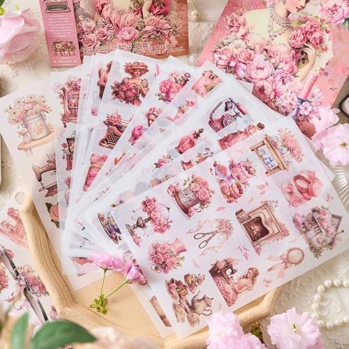 Scrapbook Sticker Book, 450+ Pre-cut Aesthetic Journal Stickers, Scrapbooking Stickers for Adults, Vintage Decorative Decals, Sticker Book for Adults for Journaling, Scrapbooking, Collage, Card Making - Image 3