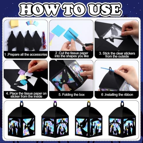 Maitys 36 Sets Christmas Nativity Paper Lantern Suncatcher Craft Kits - Image 4