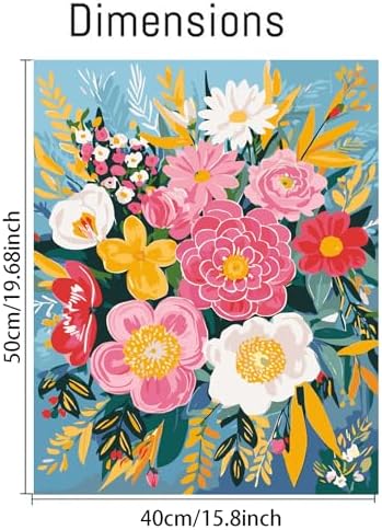 YarnMate Paint by Numbers Kit for Adults - Flowers in Vase Paint by Number on Canvas Without Frame, DIY Acrylic Painting for Gift Home Wall Decor (16x20 Inch) - Image 2