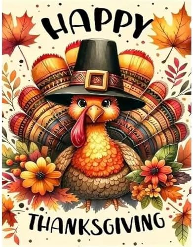 Thanksgiving Turkey Stamped Cross Stitch Kits for Beginners Adults - Autumn Counted Cross Stitch Kits Needlepoint Cross-Stitch Patterns Dimensions Needlecrafts Embroidery Kits Arts and Crafts by Unknown