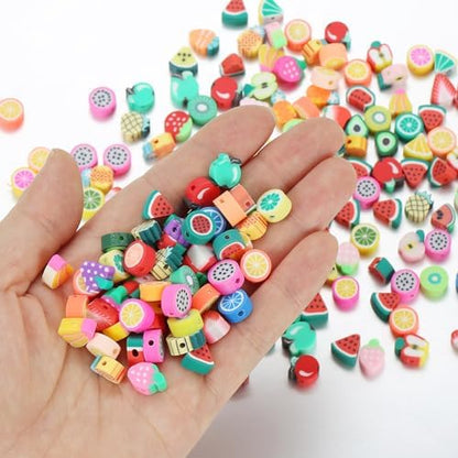 100pcs Mixed Fruit Polymer Clay Spacer Beads for Women Jewelry Making DIY Bracelet Necklace Hair Clip Accessories (Fruit) - Image 5