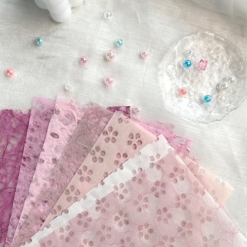 30 Pcs Handmade A5 Textured Scrapbook Paper and Mesh, Junk Journal Supplies - Image 2