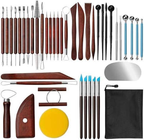 Amrules 43 Pcs Polymer Clay Sculpting Tools Kit for Adults, Red by Amrules