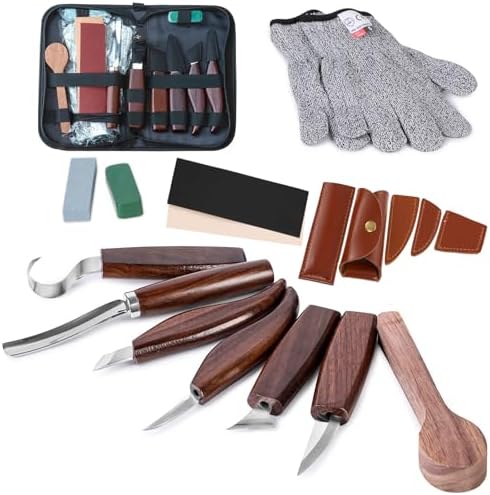 Wood Carving Kit with 6pcs Whittling Knives,Trimming Knife for Woodwork,Chip Carving Knife Kit, Whittling Kit DIY Hobbies for Beginners Adults Kids Hobby by Unknown