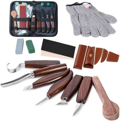 Wood Carving Kit with 6pcs Whittling Knives,Trimming Knife for Woodwork,Chip Carving Knife Kit, Whittling Kit DIY Hobbies for Beginners Adults Kids Hobby by Unknown