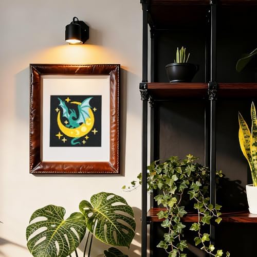 Doodlream Dragon Moon DIY Punch Needle Embroidery Kit for Adult Beginner, 9.4" Dragon Stars Punch Stitching Craft Set for Starter with Frame,Fabric Pattern,Threader, Yarn, Pinch Needle - Image 5