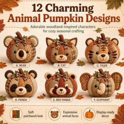 DIY Animal Pumpkin Sewing Kit, 12 Woodland Crafts for Adults (Hedgehog) - Image 2
