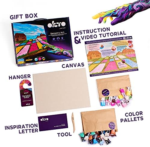 Okto Flower Beds in Holland Art Craft Kits for Adults UK - Similar to Painting by Numbers for Adults, Air Dry Clay Modelling Kit, Arts and Crafts for Adults, Craft Kit - Image 2