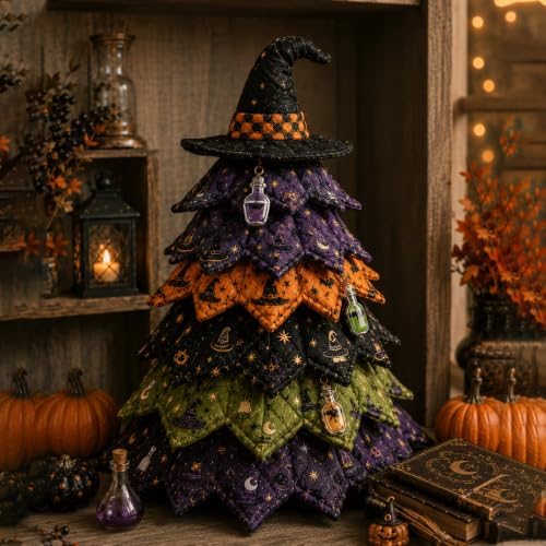 DIY Halloween Quilted Fabric Tree Kit, Witch's Magic Tree Art Kit - Image 2