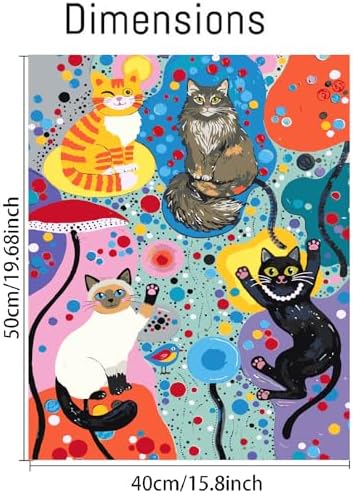VIGEGU Cat Paint by Numbers Kit for Adults Beginner,Easy Adult Paint by Number Kits on Canvas DIY Painting for Beginners Art by Numbers for Home Wall Decor 16x20 Inch - Image 4