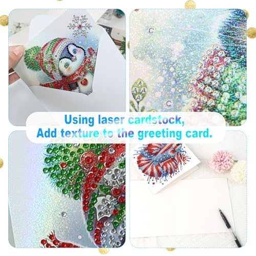6-Piece 5D Diamond Art Greeting Card Kit with Envelopes, USA Independence Day Goldfish Design, DIY Special Shape Diamond Painting Greeting Cards for Adults, Handmade Card Craft Holiday Gift, 30x15cm - Image 6
