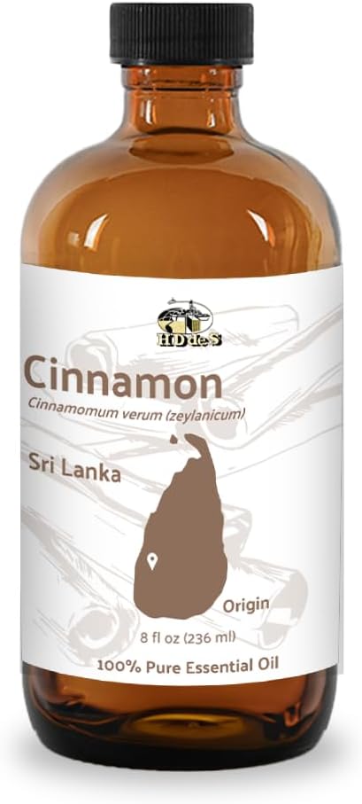 Nature Packaged Cinnamon Essential Oil - Direct from Sri Lankan Essential Oils - 100% Pure - Natural Aceite de Canela for Aromatherapy & Wellness - Premium Grade (8oz)