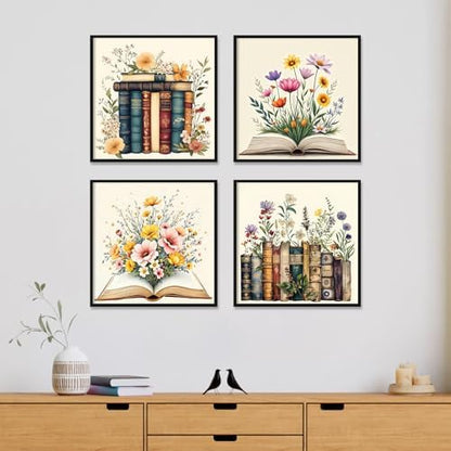 4 Pack Framed Paint by Numbers Kit for Adults with Wooden Easel, Book - Image 2