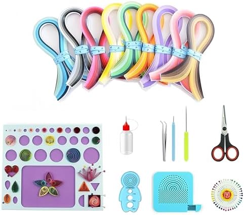 YURROAD Beginner Paper Quilling Kit with 3mm Strips in 36 Colors and Tools by YURROAD