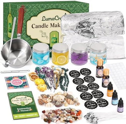 LumaCraft Clear Gel Wax Candle Making Kit – 2.2LB Transparent Jelly Wax with Boutique Fragrance Oils, Dyes, Glass Jars, Wicks & Decor Supplies, Luxury Complete DIY Starter Kit for Beginners & Adults by Unknown