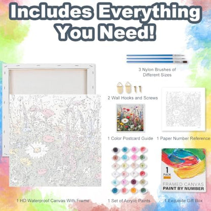 Kalonyth Flowers Framed Paint by Numbers Kit for Adults Beginner 10x10 inch - Image 5