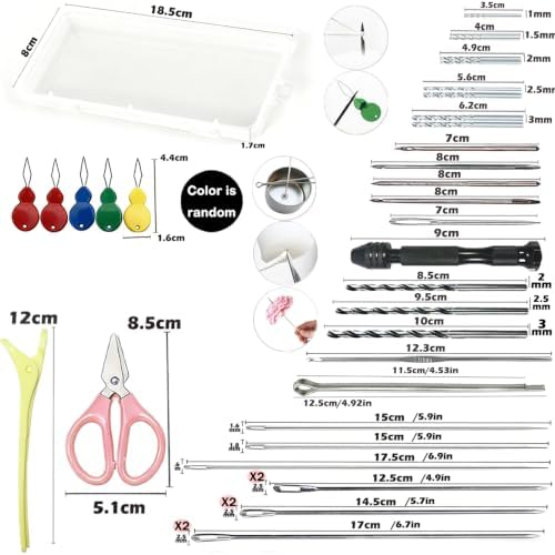 39PCS Professional Candle Making Kit with Soy Candle Wicks,Extra Long Big Hole Wicking Needle Hand Twist Drill Bits with Storage Bag,Mold Punch Set with Hook Eye for Inserting Candle&Mold Wicks - Image 6