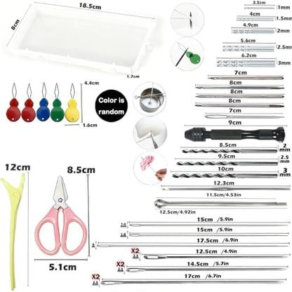 39PCS Professional Candle Making Kit with Soy Candle Wicks,Extra Long Big Hole Wicking Needle Hand Twist Drill Bits with Storage Bag,Mold Punch Set with Hook Eye for Inserting Candle&Mold Wicks - Image 6