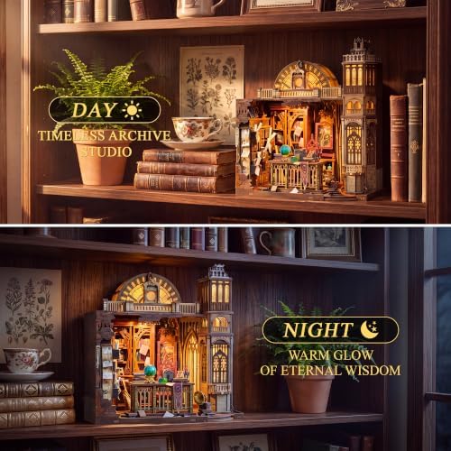 SUNNINO Book Nook Kits for Adults, Magic Library DIY Miniature Dollhouse - Image 5