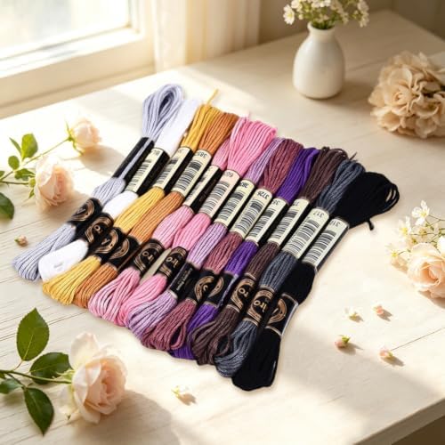 12 Skeins 105 Yards Gradient Embroidery Yarn Thread for Crafts - Image 4