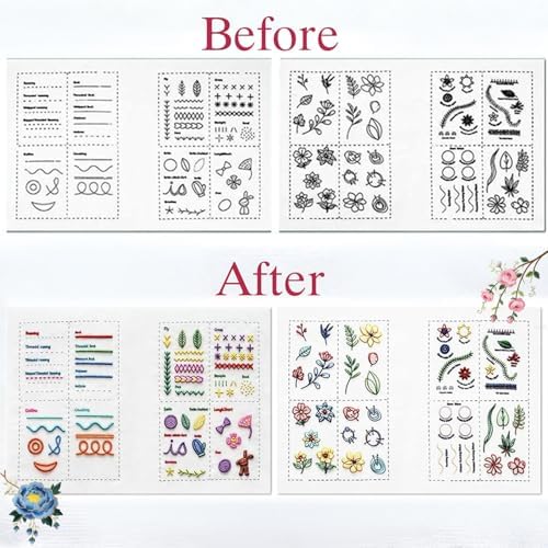 Embroidery Stitch Book Kit for Beginner Adults, 2026 Hand Embroidery Kits with Pre-Stamped Pattern, Complete Sewing Kits, Step-by-Step Guide - Image 4