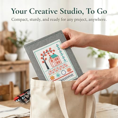ARTACE Embroidery Stitch Book Kit for Beginners, Cross Stitch Starter Kit with Practice Book, DIY Craft Embroidery Patterns for Adults, Stitch Sampler Book - Image 3