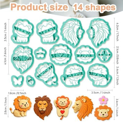 14Pcs Polymer Clay Cutters Lion Ceramics Jewelry Cutters for Animal Themed Polymer Pottery Jewelry Making - Image 2