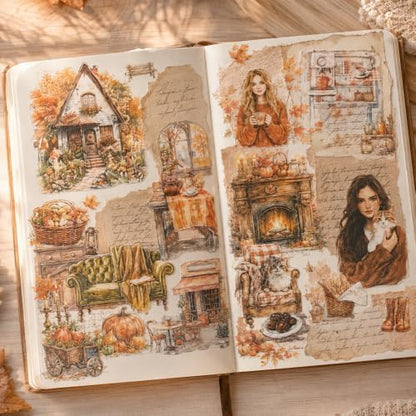 Autumn Stickers for Journaling, 448 Pcs Transparent PET Set - Image 5