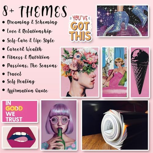 EggSun Vision Board Supplies with 1200+ Images & Quotes Collage Magazine Book, Wall Clip Art Scrapbook Journal Kit for Vision Board Making Beginners Women Men Teen Girls Coquette Room Decors (Preppy) - Image 2