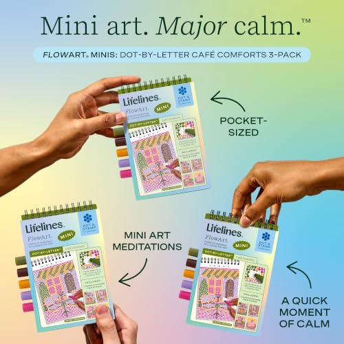 Lifelines FlowArt Mini Activity Pad, 3-Pack - Dot-by-Letter Coloring Books - Image 2