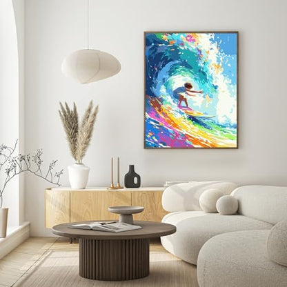 Possoco Paint by Numbers Kit for Adults Beginner & Kids Age 8-12, Colorful Easy Adult Paint by Number Kits on Canvas, DIY Acrylic Watercolor Oil Painting by Number for Teens for Home Decor 16x20 Inch - Image 7